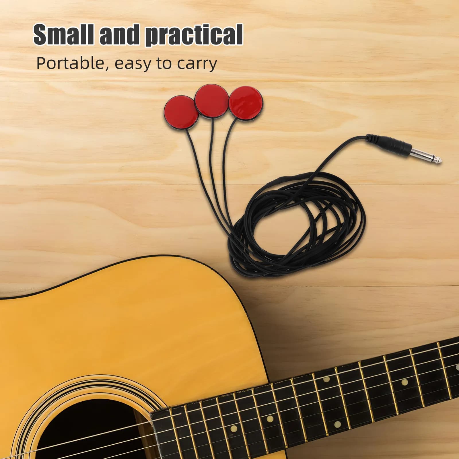 Pickup per Chitarra Acustica con Spina da 6,35 mm, Pickup Passivo Adesivo per Foro di Risonanza, Cattura del Suono Nitido per Ukulele, Mandolino, Violino