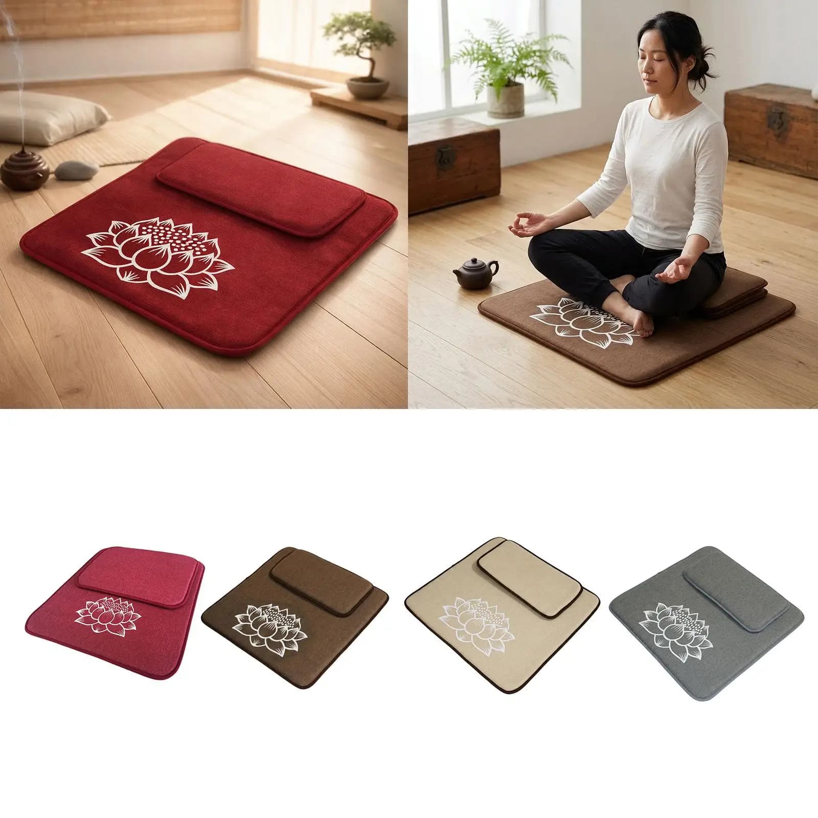 Cuscino da Meditazione Quadrato Spesso, Cuscino Ergonomico da Pavimento, Imbottitura in Spugna per Yoga, Mindfulness e Decorazione Camera da Letto