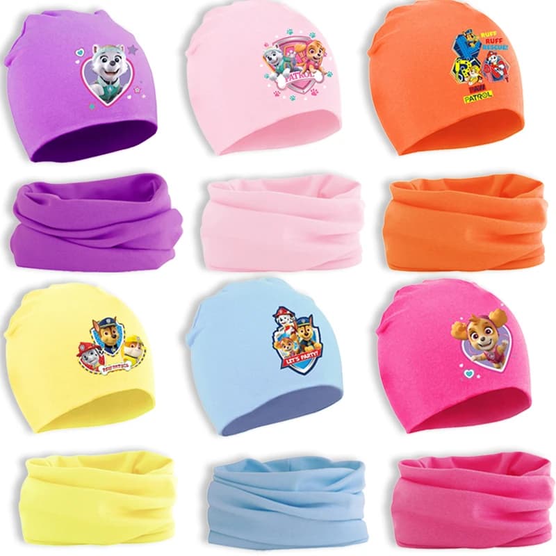 Paw Patrol Bambini Kawaii Cappello Sciarpa Set Anime Cartoon Inverno Caldo Frangivento Moda Carino Colletto con cappuccio Vestito Regali di compleanno per bambini