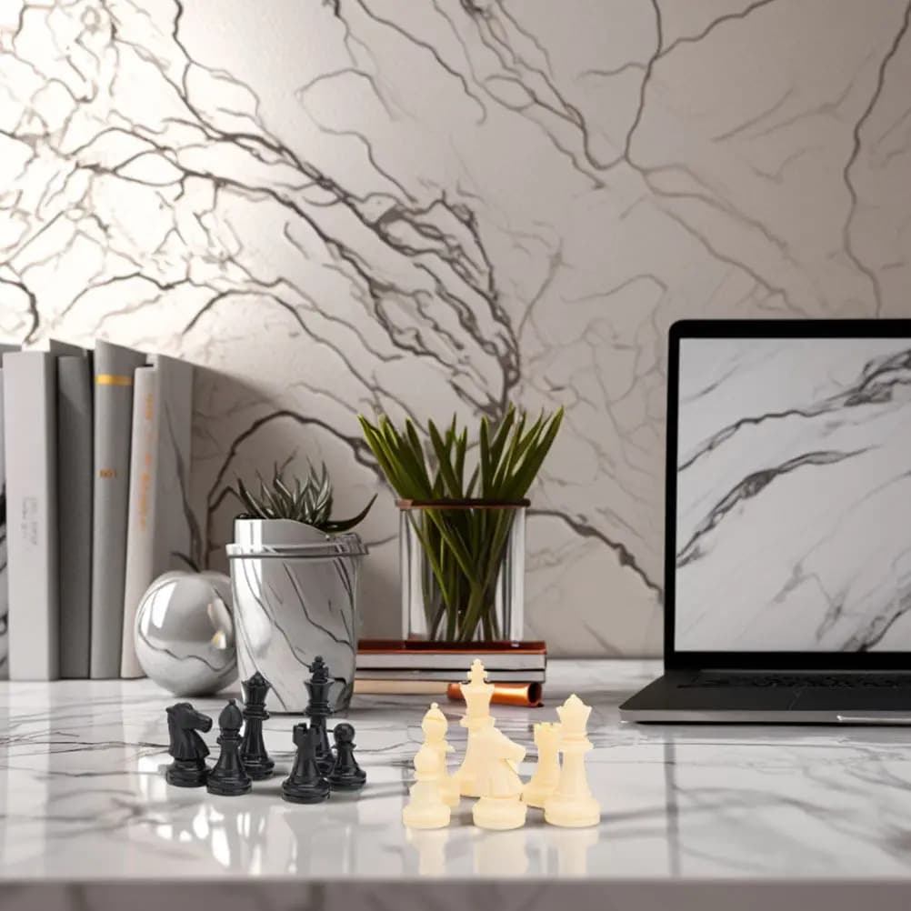 Set di 32 Pezzi Magnetici in Plastica per Casa, Viaggio, Scuola, Insegnamento, Gioco Magnetico Stabile, Solo Pezzi degli Scacchi