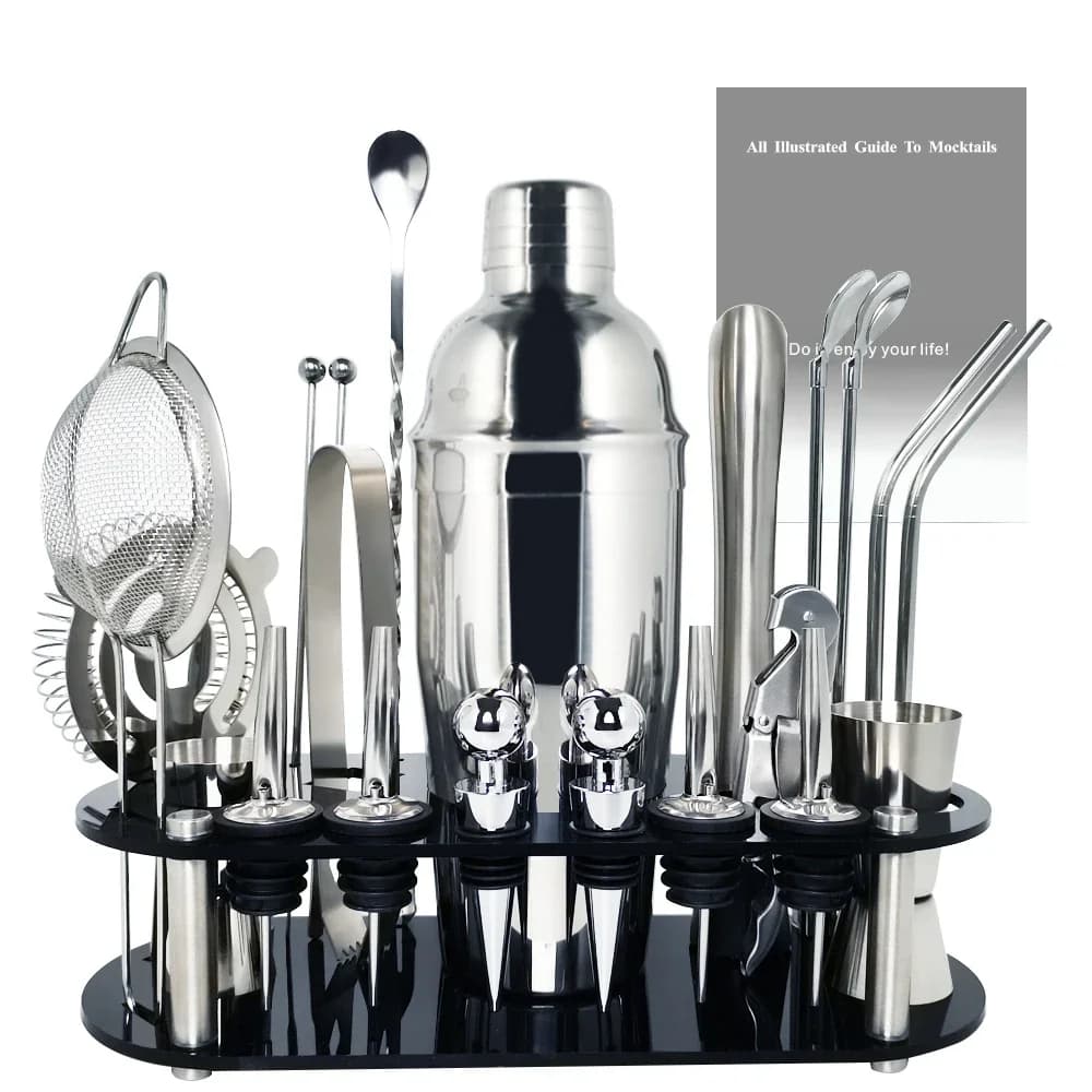 13-22 pezzi 750ml 600ml Boston Cocktail Shaker Bar Tools Set di miscelatori per vino Barman Cocktail Shaker Kit di strumenti con supporto