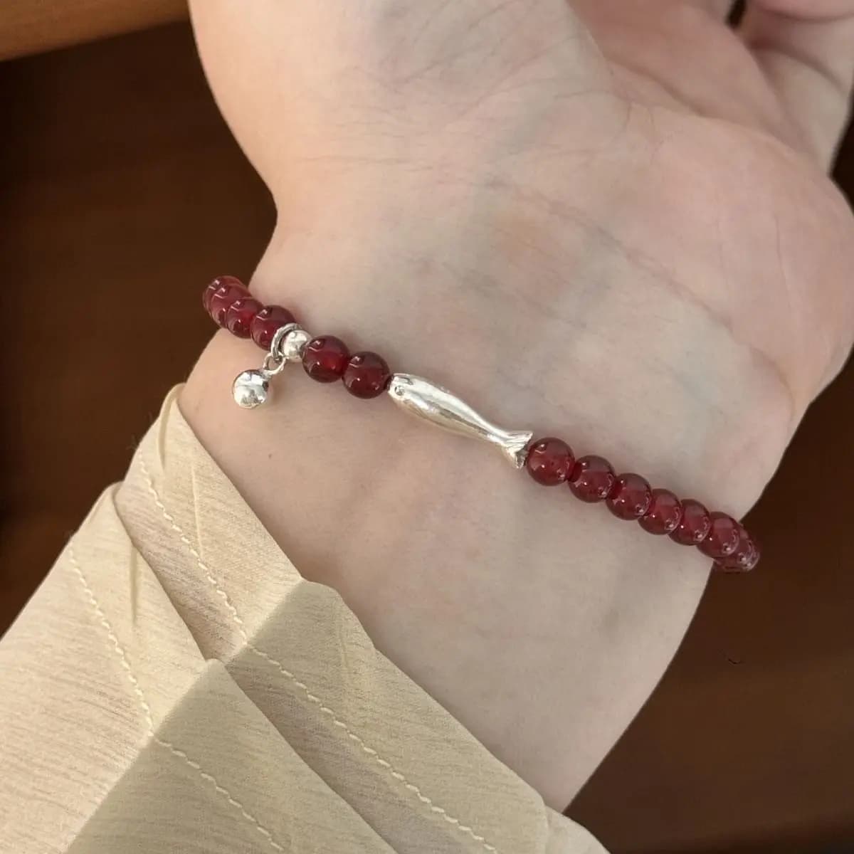 Bracciale a campana di pesce Koi in argento sterling S925 Nuovo regalo delicato ipoallergenico regolabile di lusso minimalista da donna in stile cinese