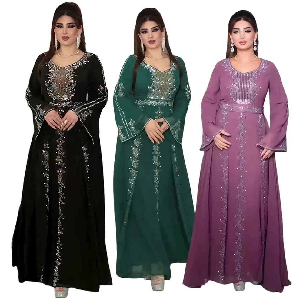 2025 Abaya For Women Dubai Luxury African Muslim Fashion Dress Caftano Marocain Party Dresses From Sera Boubou Robe Djellaba Female