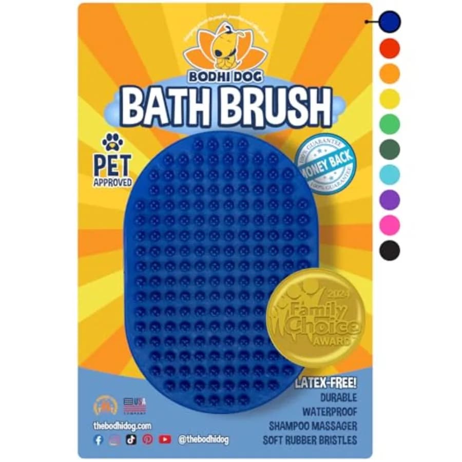 Spazzola per Shampoo - Accessori per la Toelettatura e il Bagno di Cani e Gatti - Spazzola per Bagno per Peli Lunghi e Corti - Scrubber Premium per Doccia e Vasca