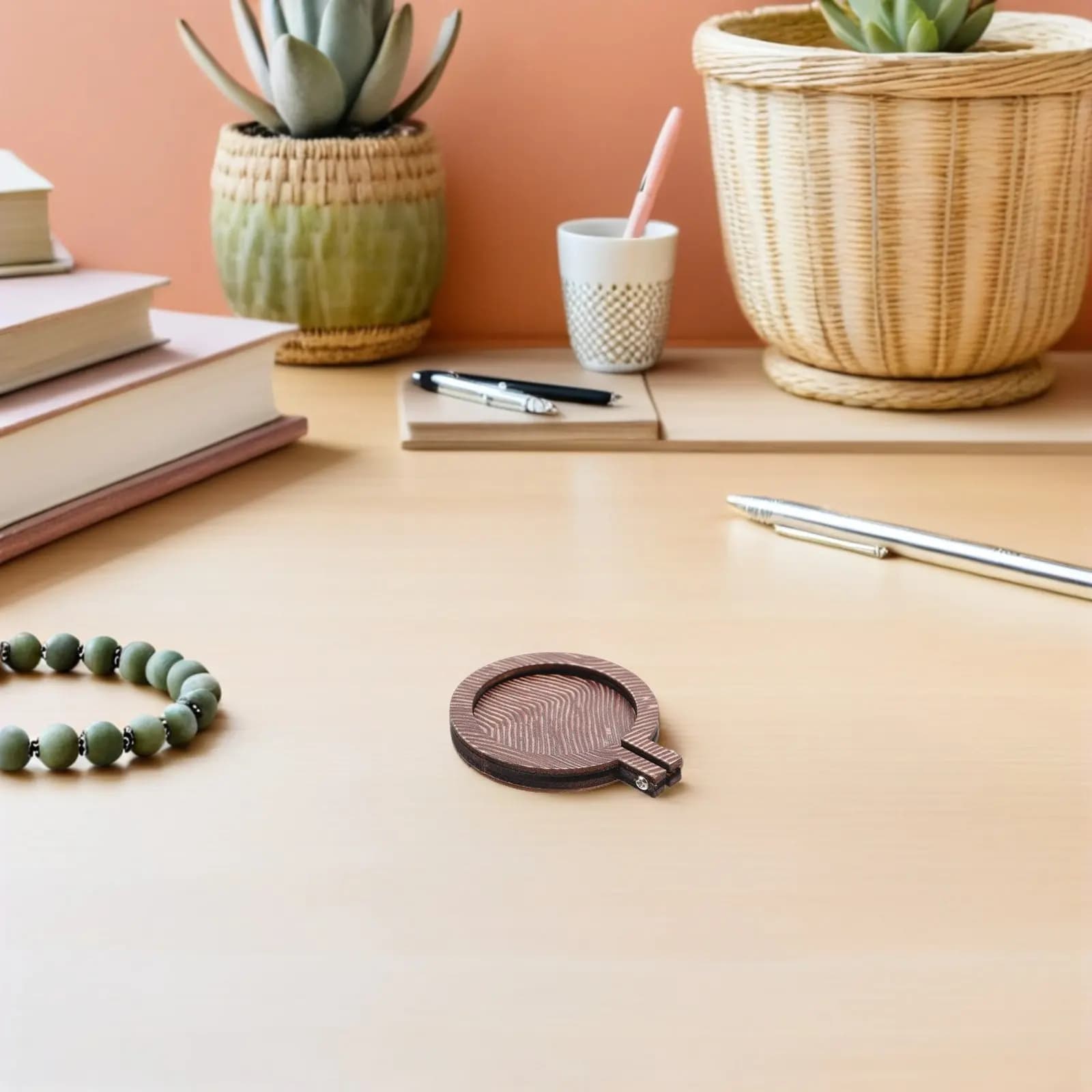 Set di 5 Mini Telai da Ricamo in Legno, Cerchi Rotondi per Punto Croce, Esposizione Gioielli, Progetti Fai-da-Te, Cucito Portatile