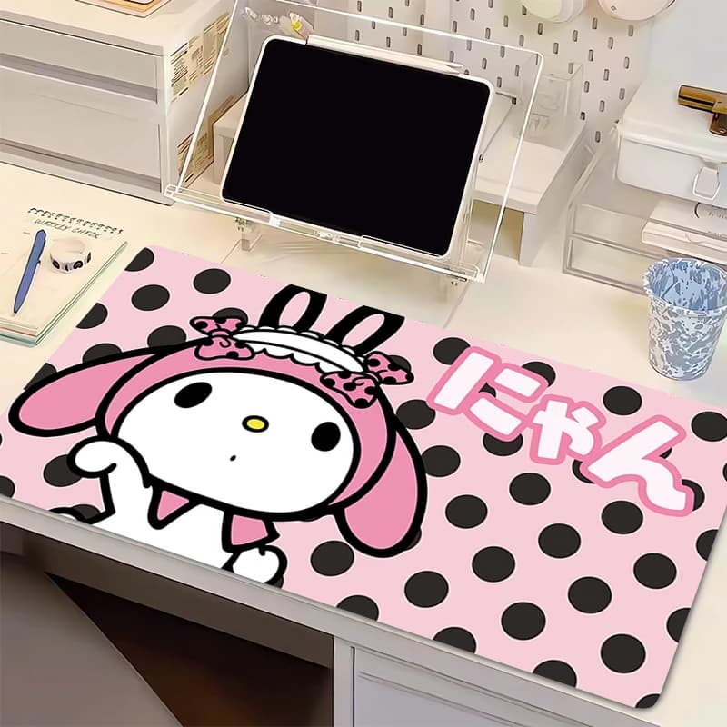 Tappetino per mouse My Melody 90x40cm grande XXL per gamer, tappetino per tastiera, tappetino per mouse da scrivania, tappeto in gomma per laptop, tappetino per mouse da gaming per notebook e PC.