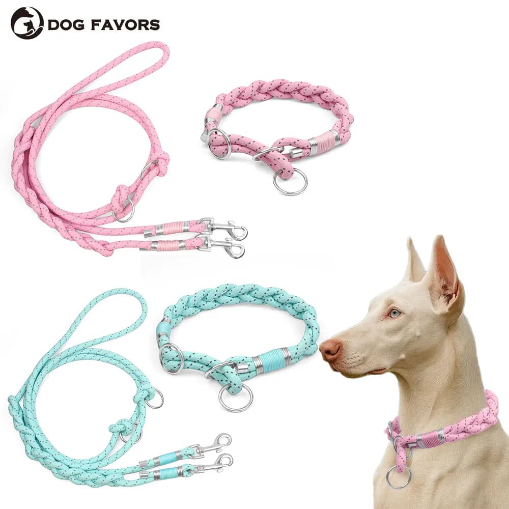 In addestramento Collare e guinzagli per cani Tute Accessori riflettenti regolabili per animali domestici per nuovi set di collari intrecciati di medie e grandi dimensioni