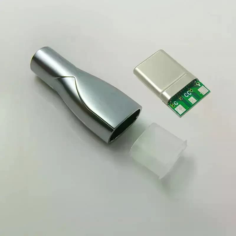 2/10 Sets PD 3Wire Charging Head 3Pin Male Type C Laptop Connector 3Solder Joint CC Pin CTOC5 With Capacitor Notebook Adapter