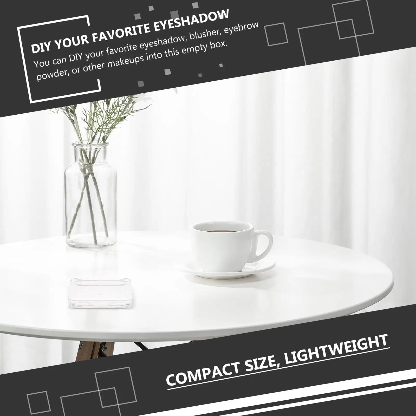 Confezione da 5 contenitori trasparenti portatili per ombretto in polvere, organizer compatto fai-da-te per trucco, contenitore ricaricabile per fard