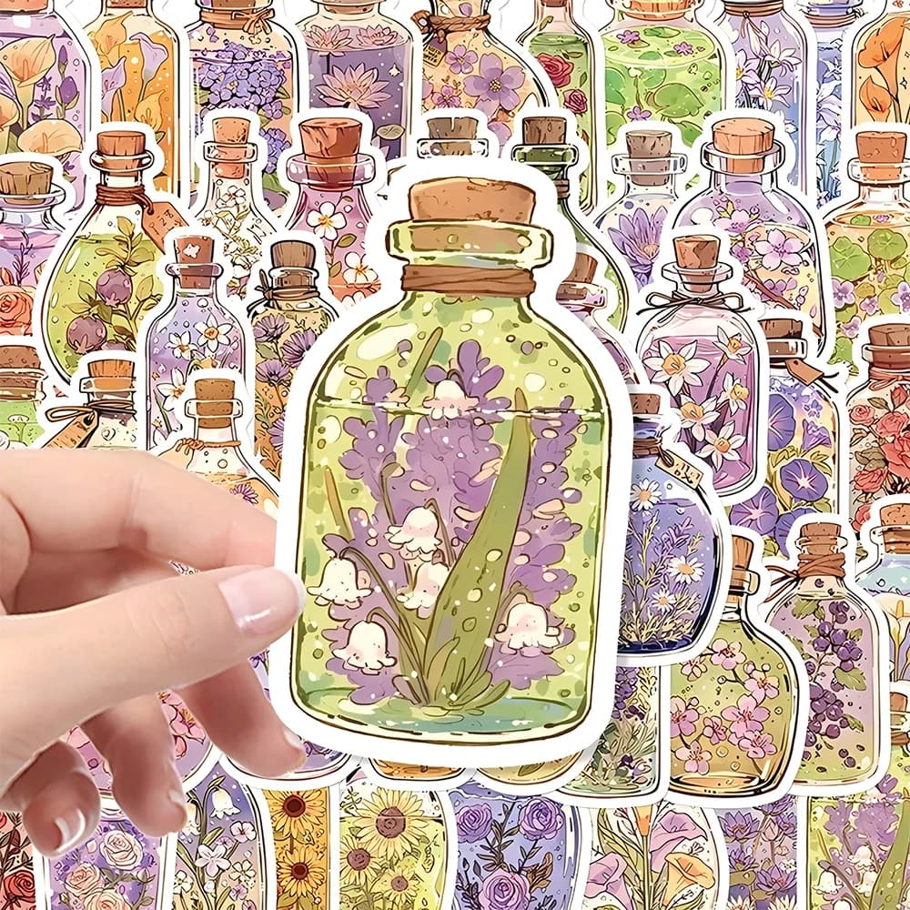 10/30/50pcs Cartoon INS Style Flower Bottle Stickers DIY Guitar Suitcase Laptop Aesthetic Graffiti Sticker Cute Decoration Toy