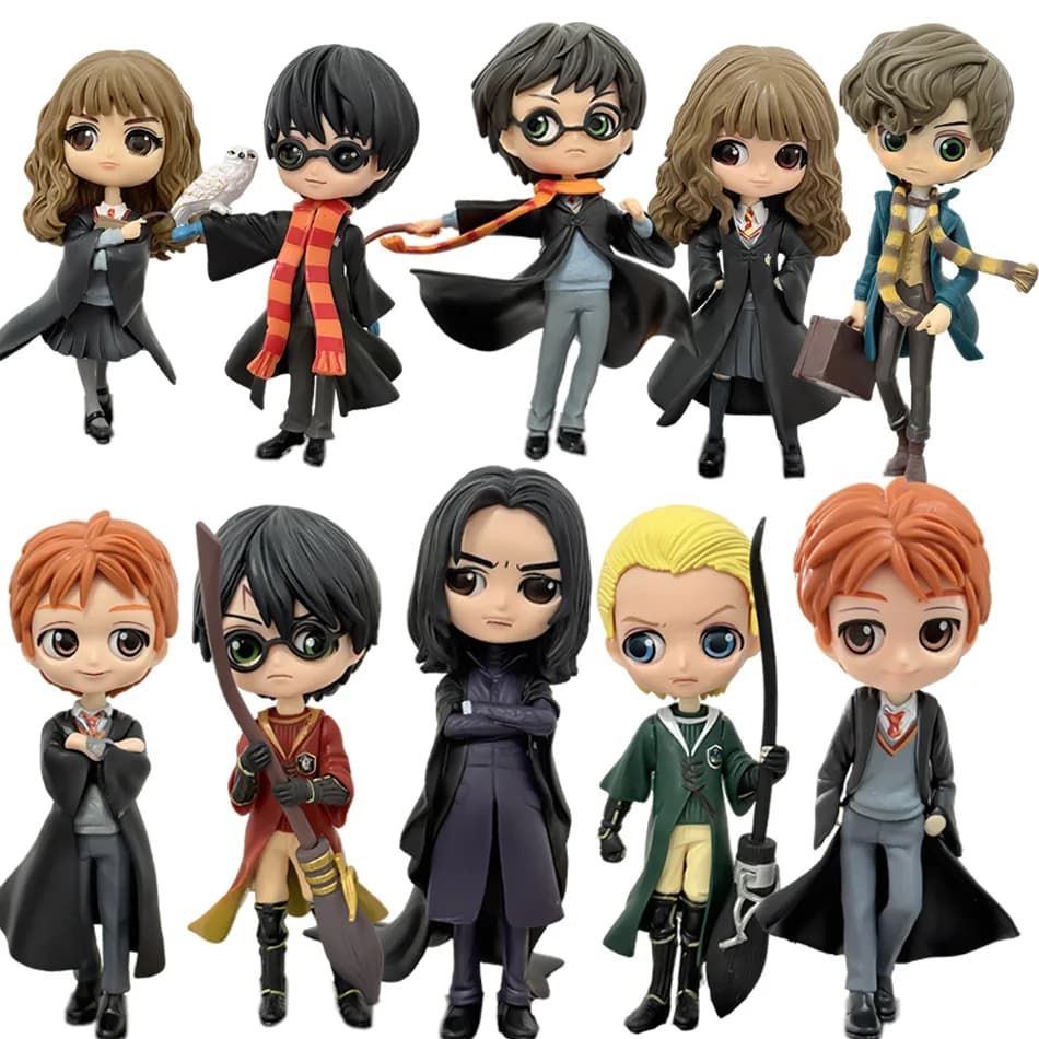 Action Figure Anime H-arryed Q Version Pottered, Statuette Collezionabili in PVC di Hermione, Ron, Malfoy, Snape, Decorazione da Scrivania, Regalo