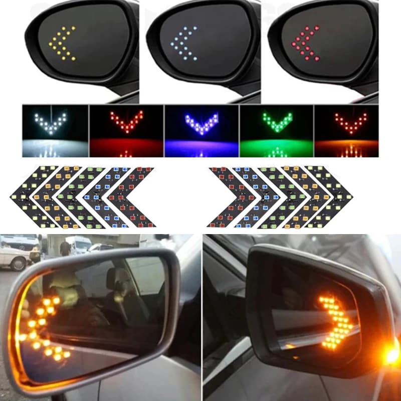 2 pezzi specchietto retrovisore per auto indicatore di direzione retrovisore per auto indicatore di direzione a LED sinistro destro freccia luce 12V accessori per auto
