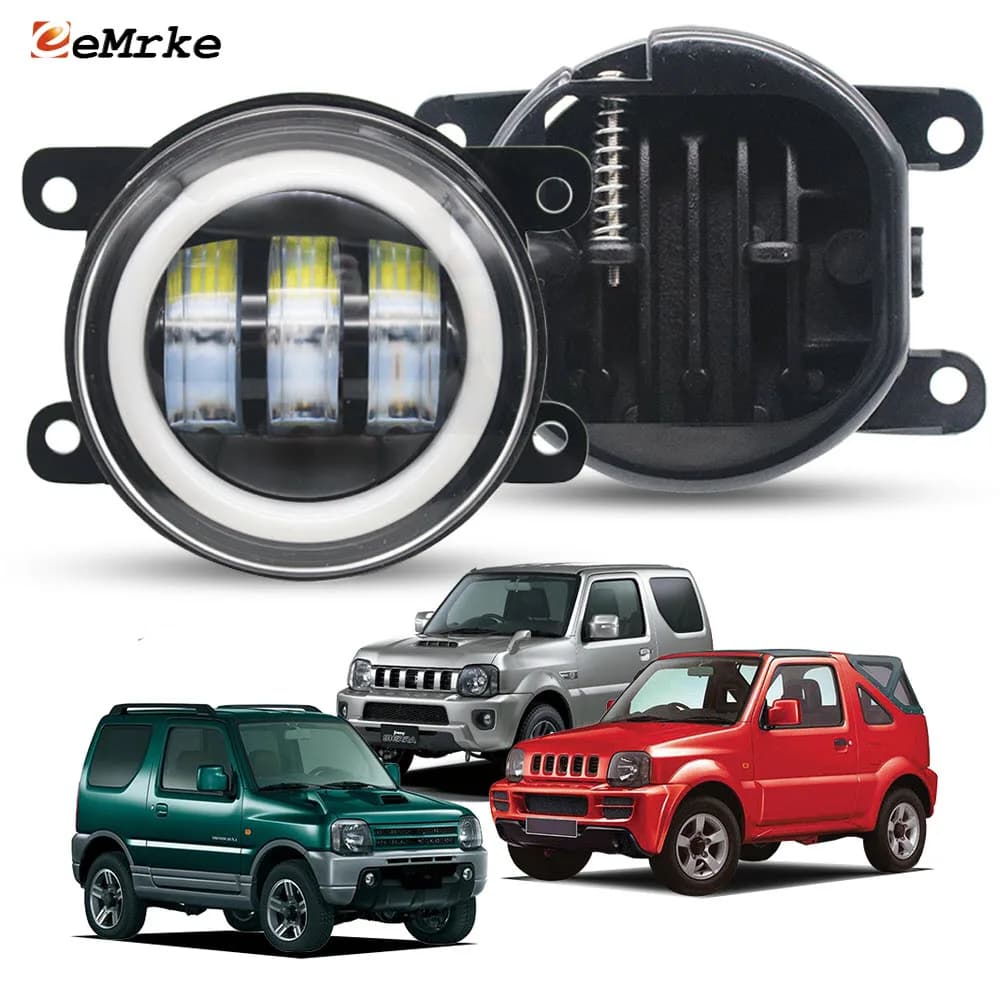 LED Fendinebbia Driving Lamp for Suzuki Hustler Jimny JB43/ Jimny SN FJ 2006-2024 PTF Driving Indicator for Car Angel Eye DRL Halo Ring
