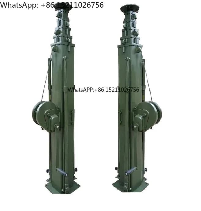 Torre Antenna Telescopica Manuale da 4m a 35m con Treppiede per Antenna Radio FM Omnidirezionale a Dipolo