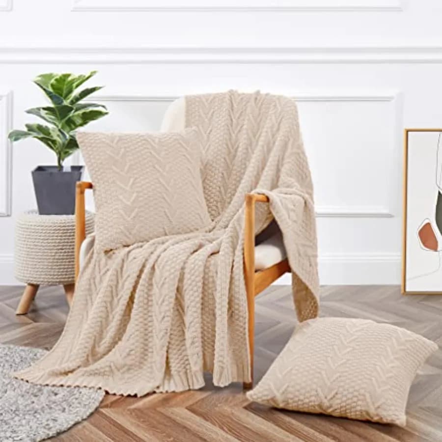 Decorative Cover Set 3 Khaki Parts 127x152 cm and 2 True (20x20 cm) for Sofa Bed