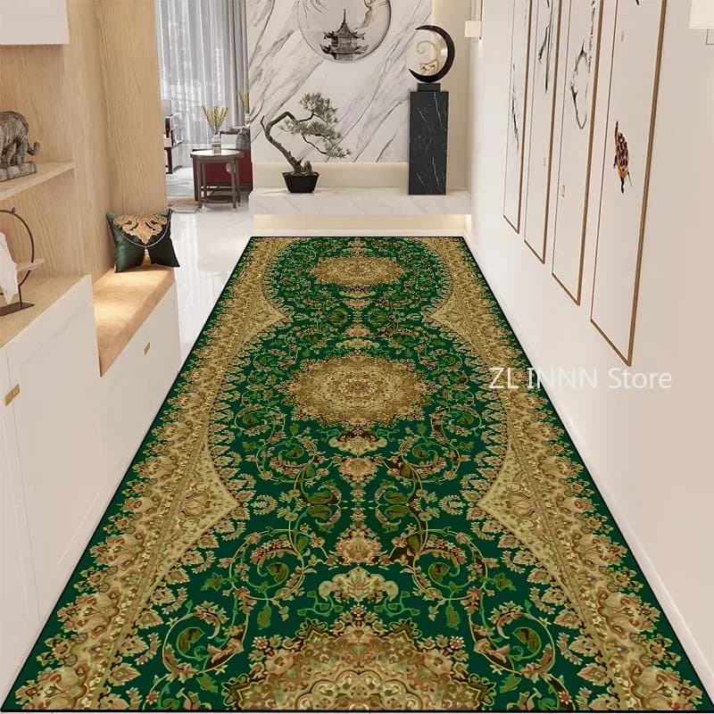 VIKAMA Persian Runner Rug Retro Non-slip Light Luxury for Hallway Stairway Home Decor