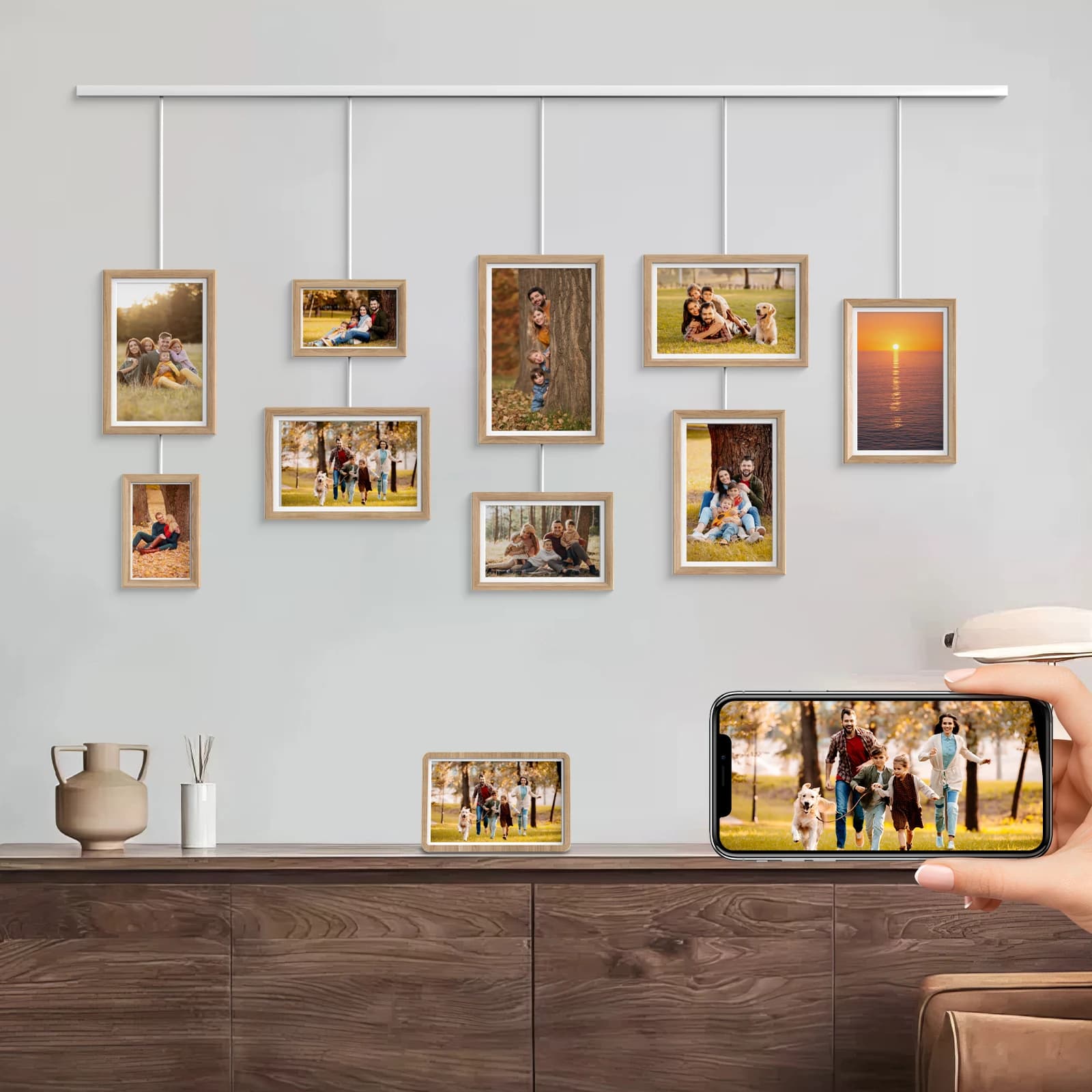 GTMEDIA Smart Gallery Smart Electric Video Photos Slideshow 1280x800 IPS FHD WiFi Multi-Device Digital Photo Frame APP Wall