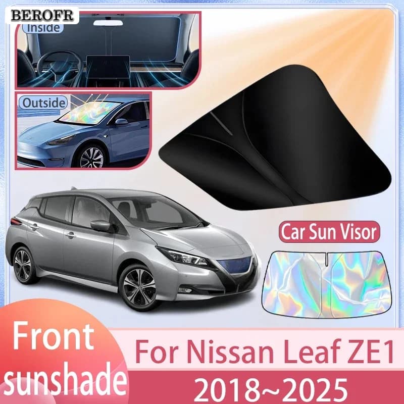 Car Sunshade For Nissan Leaf ZE1 2018~2025 2024 2023 2022 2021 Front Windshield Sun Visor Cover Anti UV Protection Accessories
