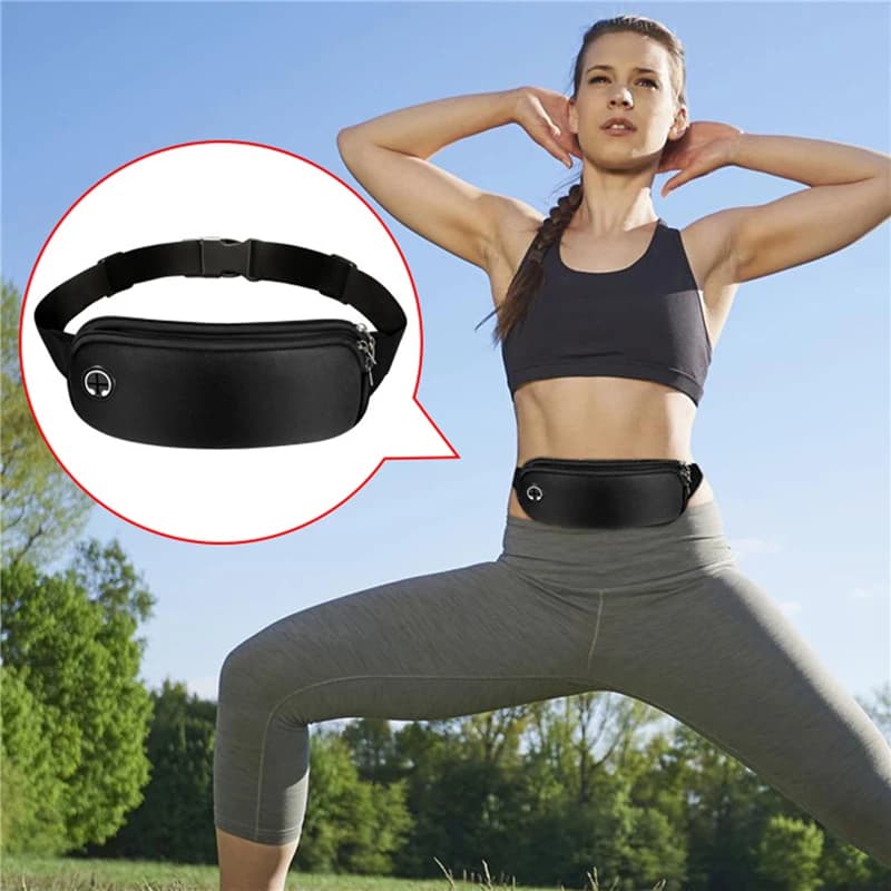 1PC Unisex Sports Fanny Pack Lightweight Phone Holder Gym Running Workout Slim Waist Belt Bag