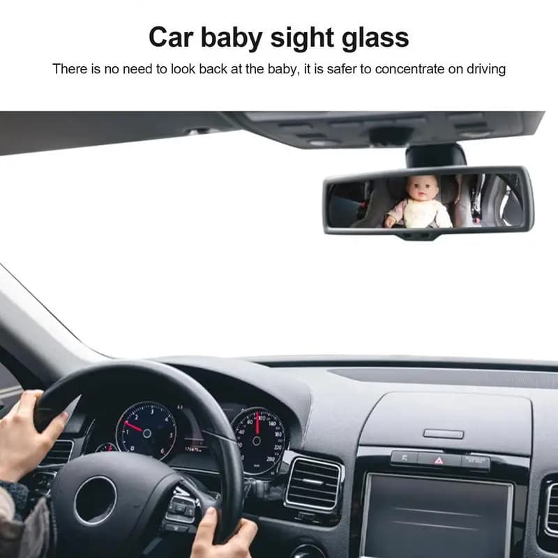 Specchio per sedile posteriore per bambini Specchio per sedile posteriore per bambino Infrangibile con rotazione a 360 gradi Monitor retrovisore per viaggi notturni