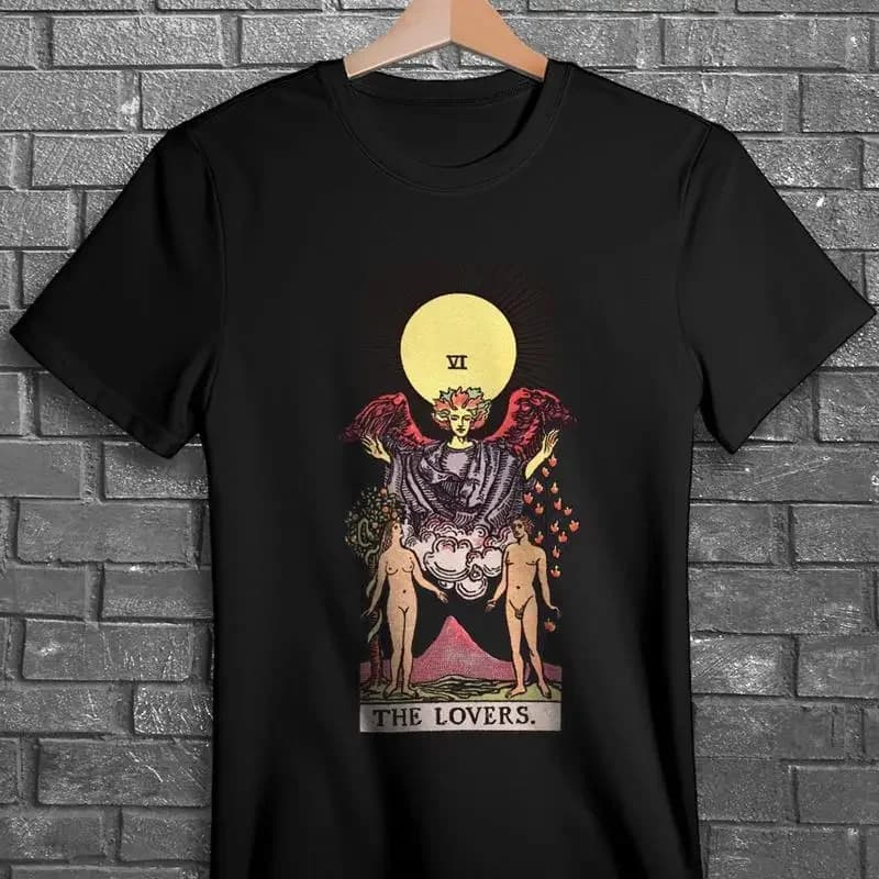 The Lovers T Shirt Tarot Card Witchy Alt Clothin