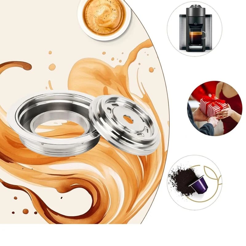 Reusable Capsule Adapter for Vertuoline Vertuo next Pop Machine Compatible with Nespresso Original Coffee Pods
