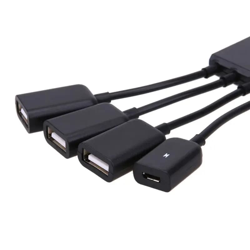 A73T 2 Pezzi Hub OTG Micro-USB a 4 Porte, Cavo Connettore Splitter Adattatore per Tablet Android, Computer, Ricarica PC