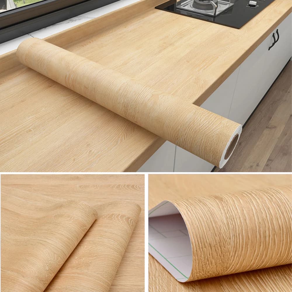 1pc PVC a prova di olio marmo venature del legno adesivi carta da parati autoadesiva per cucina controsoffitto armadio desktop adesivo da parete