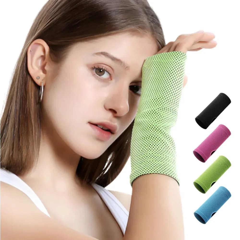 Cinturino traspirante estivo supporto per tutore per polso con raffreddamento a ghiaccio Tennis pallavolo assorbe il sudore fascia per il polso fascia sportiva