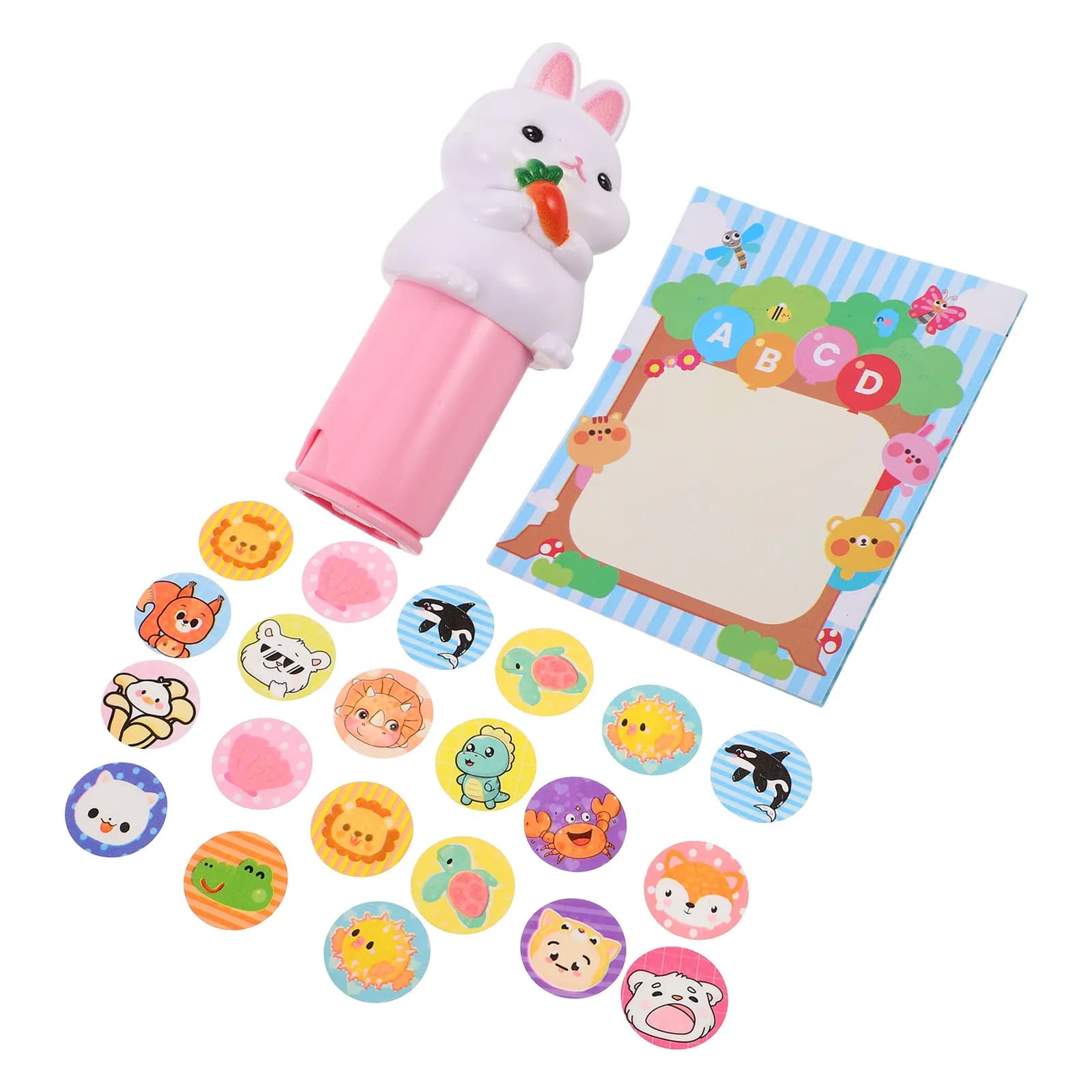 1 set Kids Stamp Cartoon DIY Waterproof Children Seal Stamper Refill Cute Sticker Stamper Stamps For Kids Set Stickers