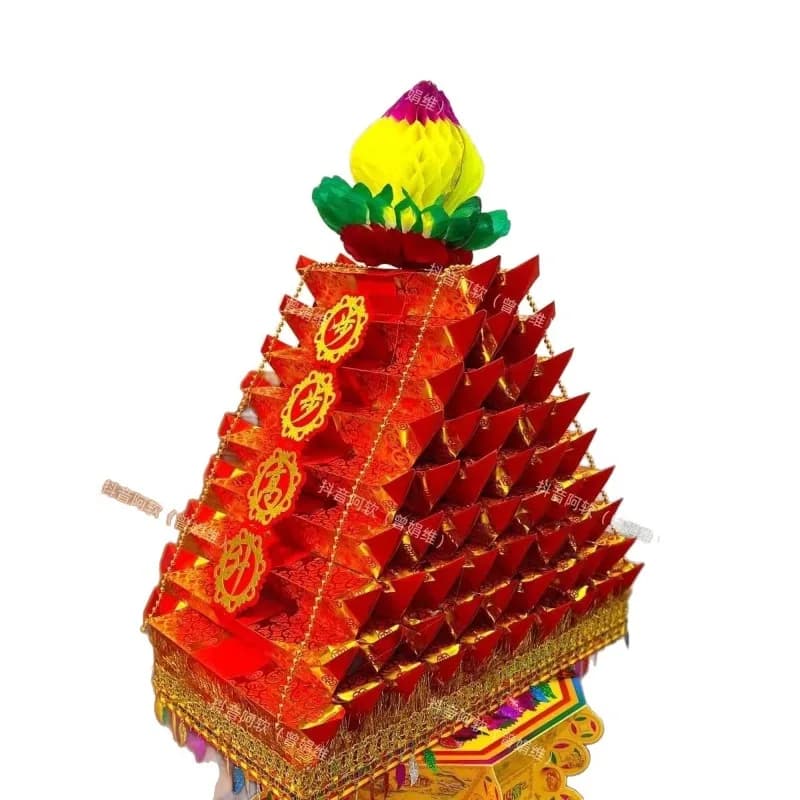 Mid-Autumn Festival folding tower material package step by step to ascend the tower, smooth sailing origami paper