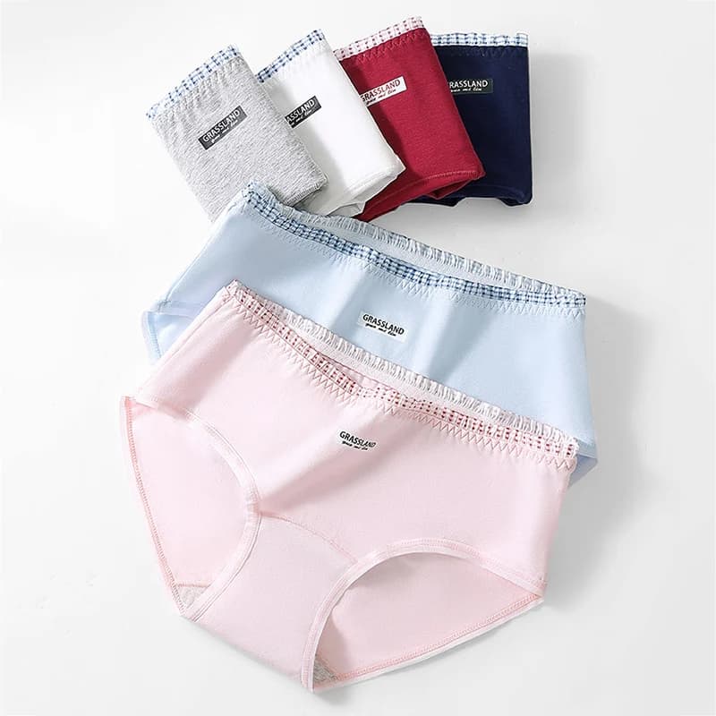 7-Piece Cotton Women's Mid Waist Triangle Pants Summer Thin Breathable Underwear Women's Seamless Sports Triangle Pants