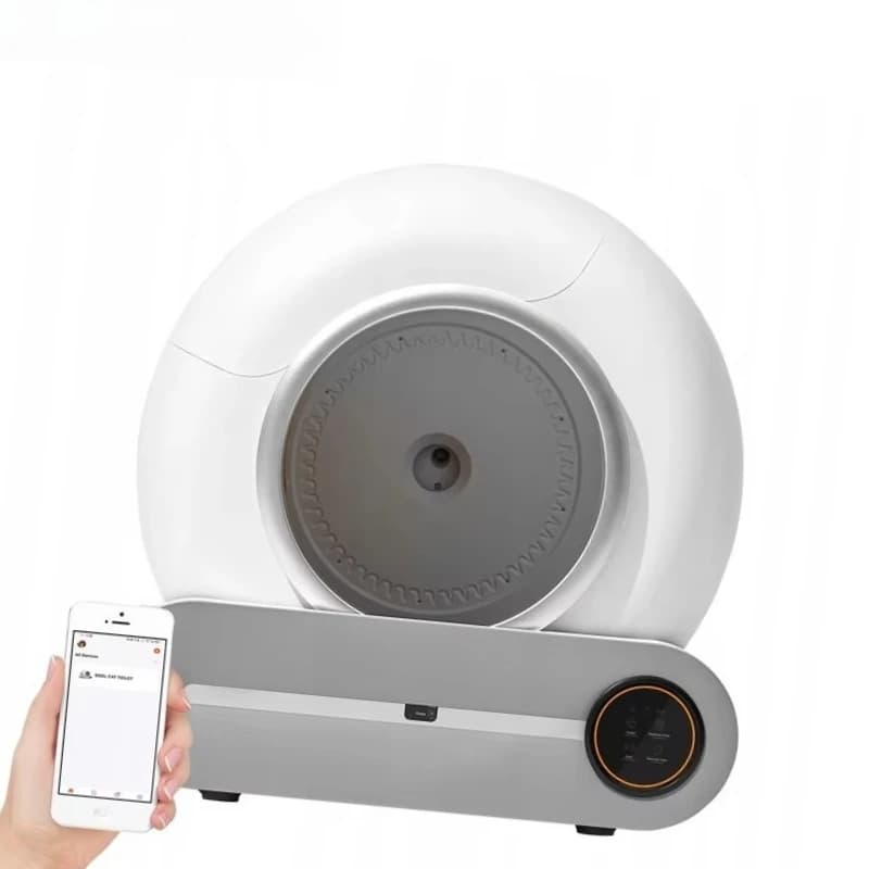 Lettiera Intelligente per Gatti con Doppi Sensori di Sicurezza, Controllo tramite APP, Ultra Silenziosa, Design Facile da Pulire per Gatti