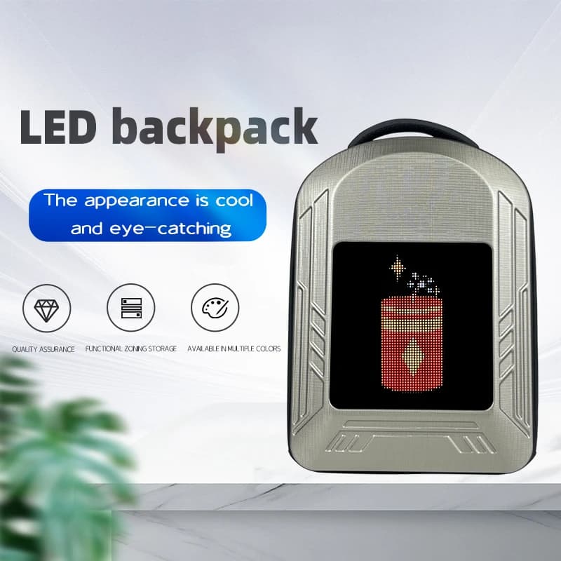 Zaino a LED borsa a tracolla illuminata occhi grandi display cool zaino da scuola casual per computer impermeabile con guscio rigido fai-da-te