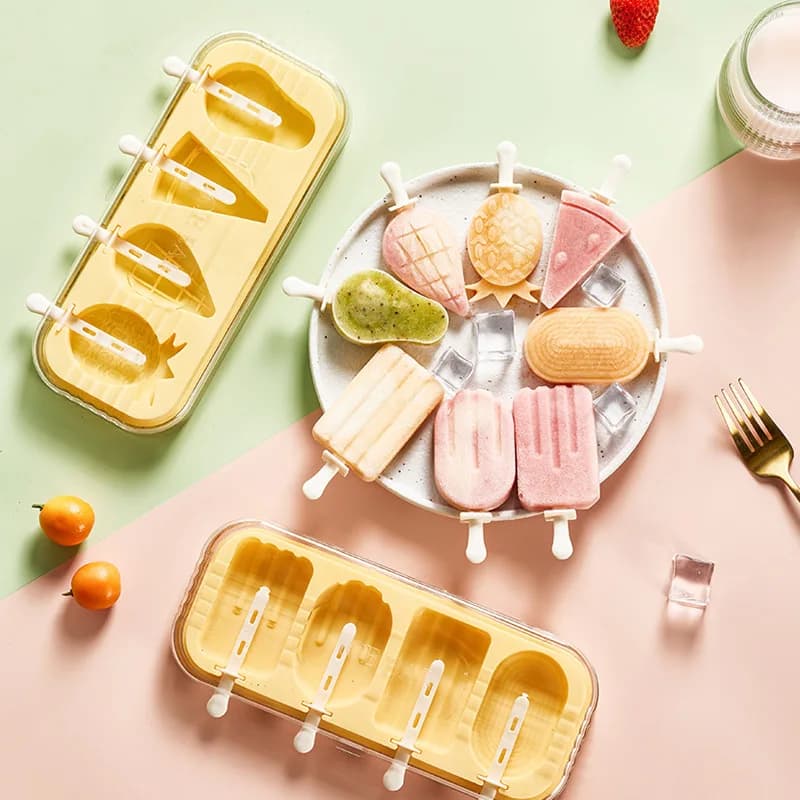 Set di 2 Stampi per Gelato Fatti in Casa, in Silicone di Grado Alimentare, per Gelati e Ghiaccioli