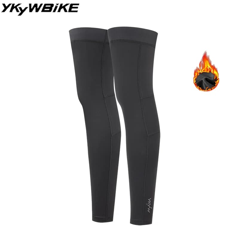 Ykywbike Scaldamuscoli invernali Gamba da ciclismo Pile termico Antiscivolo ultraleggero Traspirante Pro Team Copri ginocchio per bici da strada Mtb