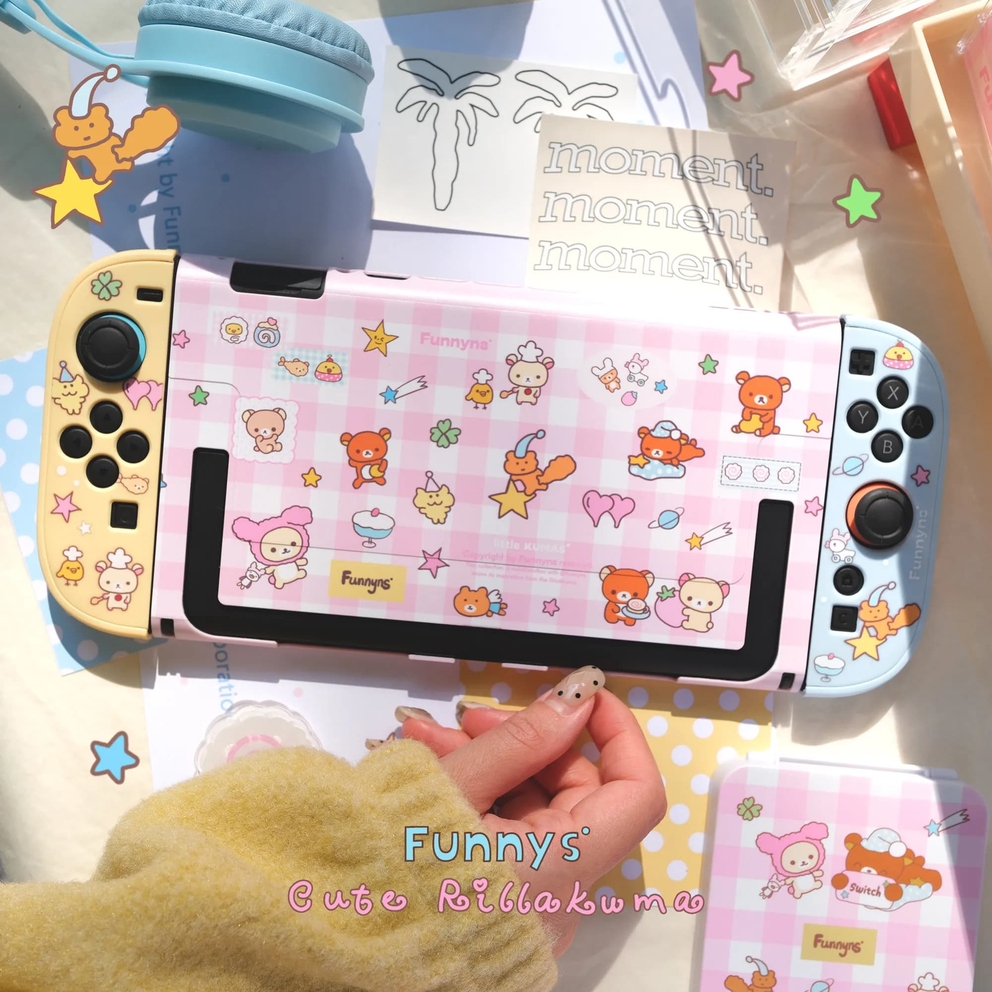 Custodia Protettiva Kawaii a Forma di Orsetto per Nintendo Switch 2/OLED/Lite, Cover per Console e Joy-Con
