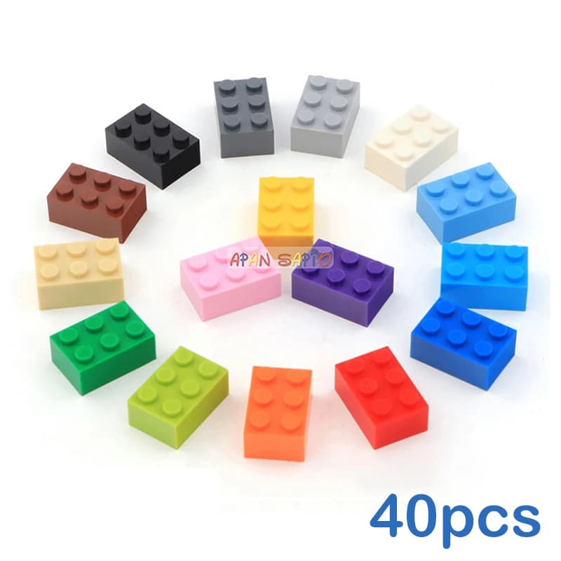 40 pz Spessore 2x3 FAI DA TE Building Blocks Figure Mattoni Punti Educativi Formato Creativo Compatibile Con 3002 Giocattoli di Plastica per I Bambini
