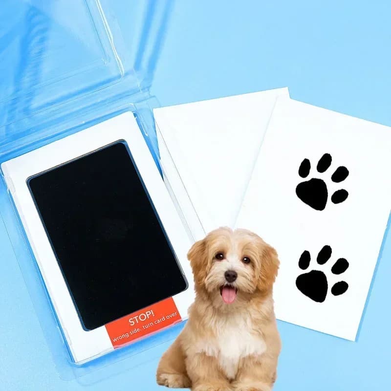 Argilla per impronte di mani per animali domestici, argilla per inchiostro usa e getta senza lavaggio, con design a strati, non appiccicoso, senza disordine, sicuro e delicato tampone per inchiostro per impronte di mani