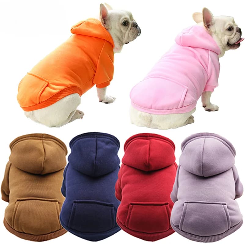 Felpa Invernale con Cappuccio per Cani di Piccola e Media Taglia, Cappotto per Cuccioli e Gatti, Giacca per Chihuahua e Bulldog Francese