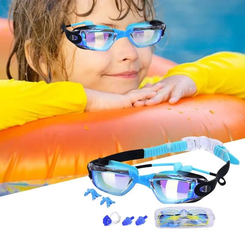Swimwear for children with noses Anti-fog lens and anti-ultraviolet waterproof swim glasses for boys and girls
