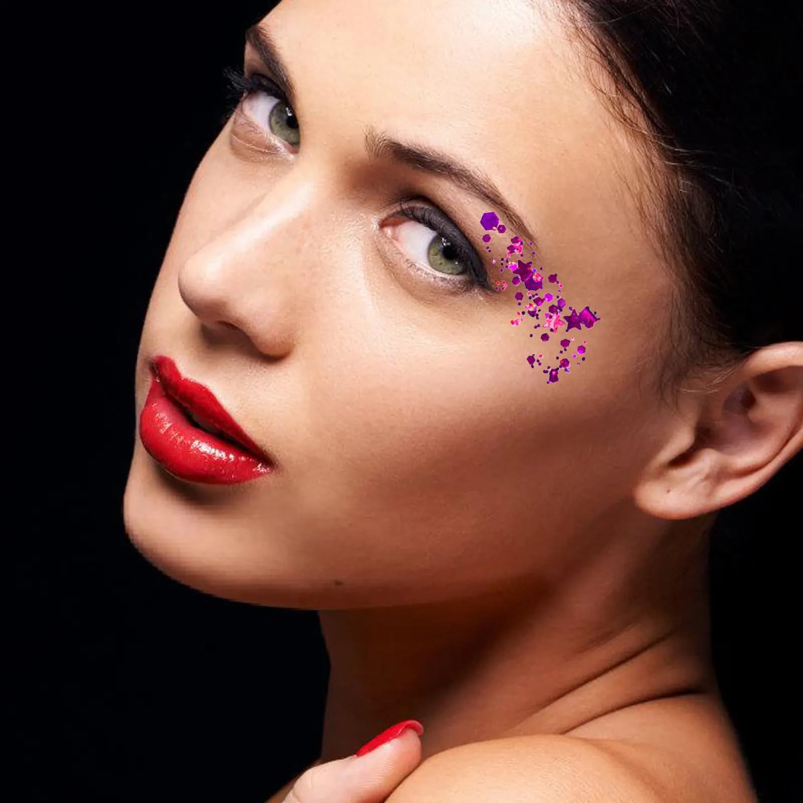 Set di ombretti liquidi con glitter, 4 pezzi, facile da applicare, formula a base di gel vibrante e a lunga tenuta, per feste, festival, rave, occhi, viso, corpo