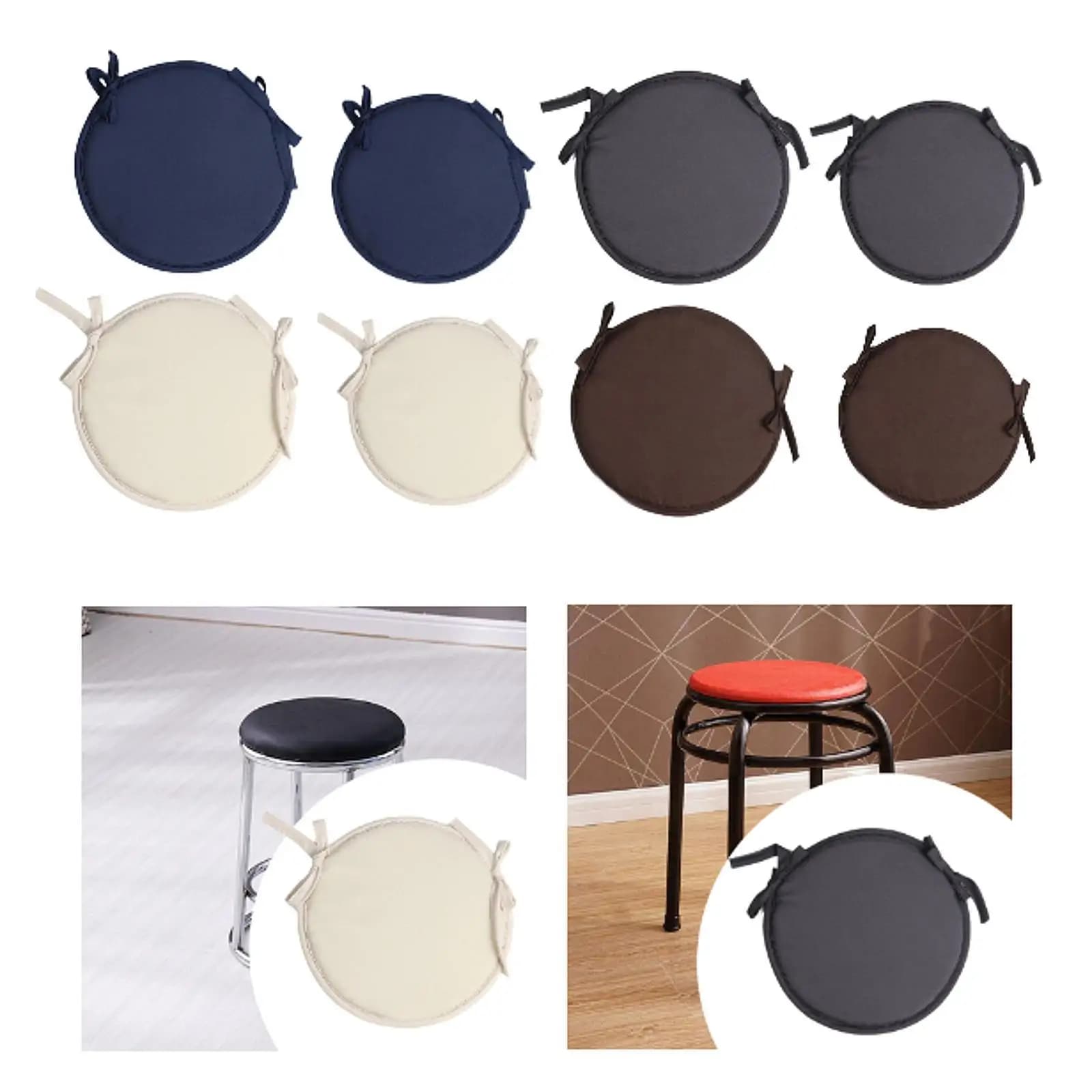 Luxury Soft Round Chair Cushion with Ties Sponge Pad for Home Office Patio Meditation Floor Seating