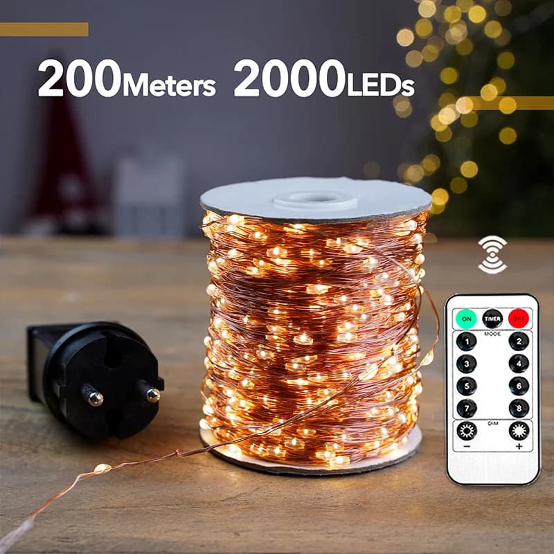 160M 1600LED Filo di rame Impermeabile Plug-in Fata Luci della stringa All'aperto Festa di compleanno Vacanza Decorazione di nozze