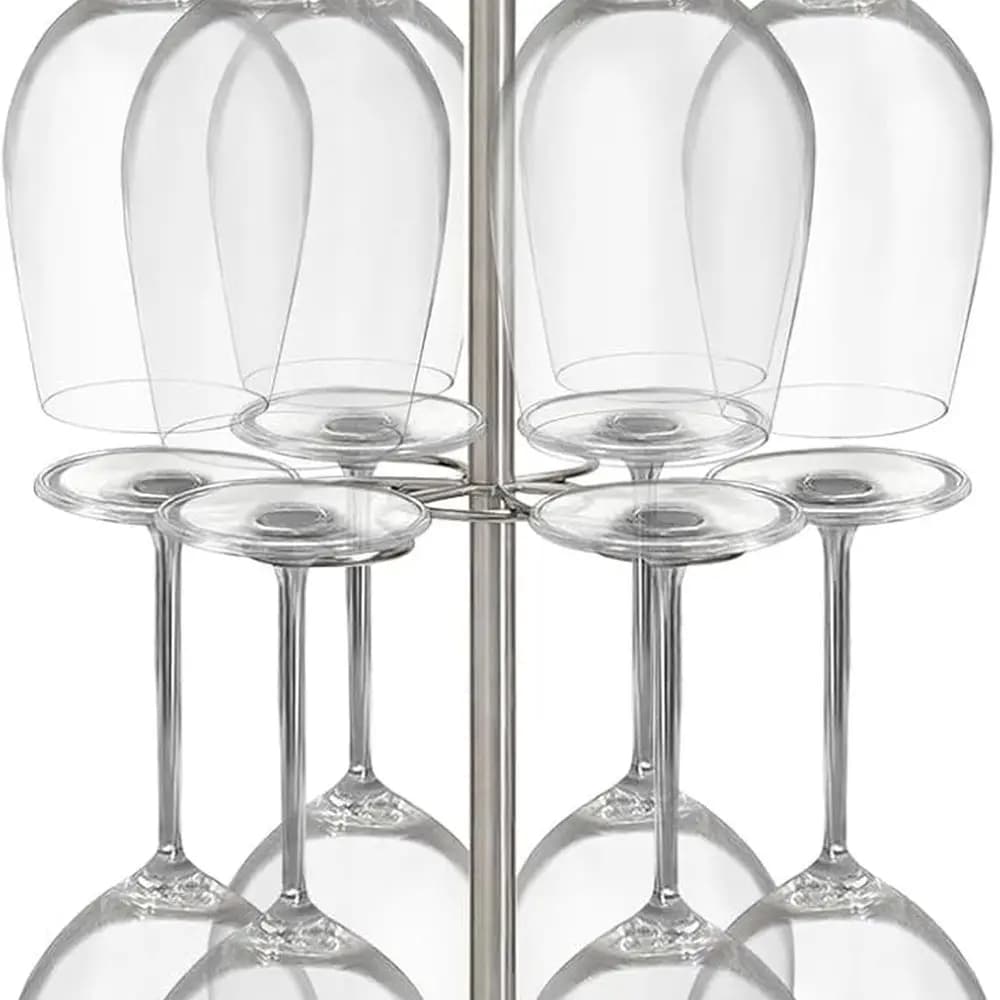 Robusto supporto per bicchieri da vino in acciaio inossidabile - Supporto da tavolo con base in marmo a 12 slot per calici e bicchieri da cocktail