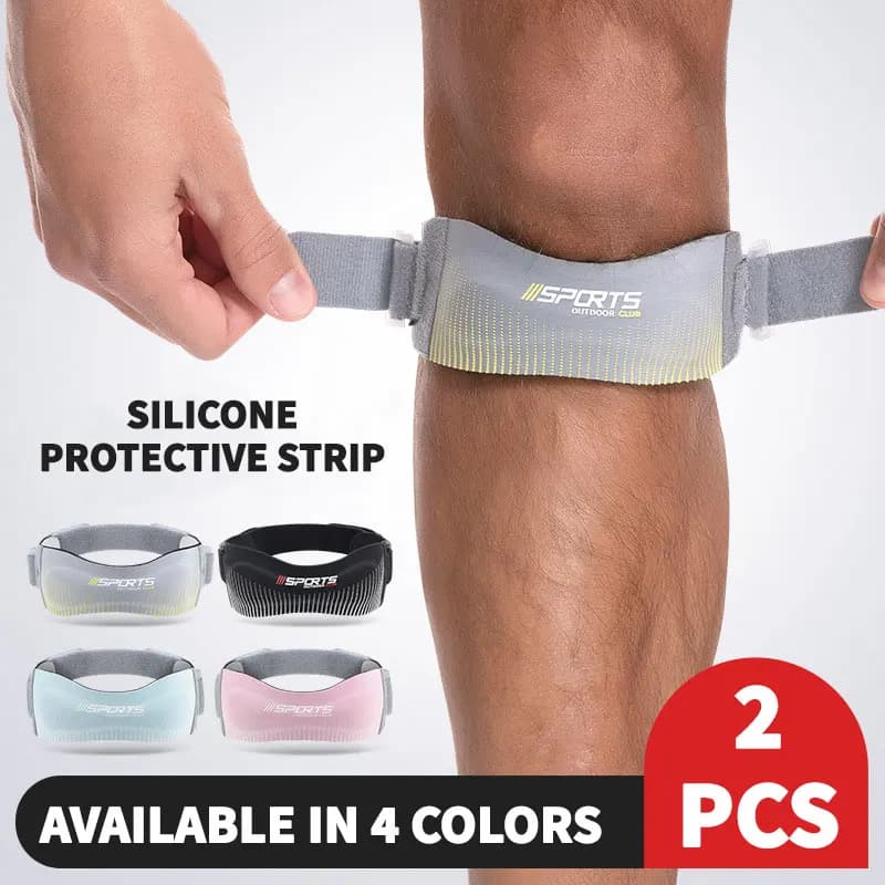 2 pezzi ginocchiera regolabile cinturino per ginocchio tendine rotuleo protezione pressurizzata supporto cursore pad guardia badminton corsa