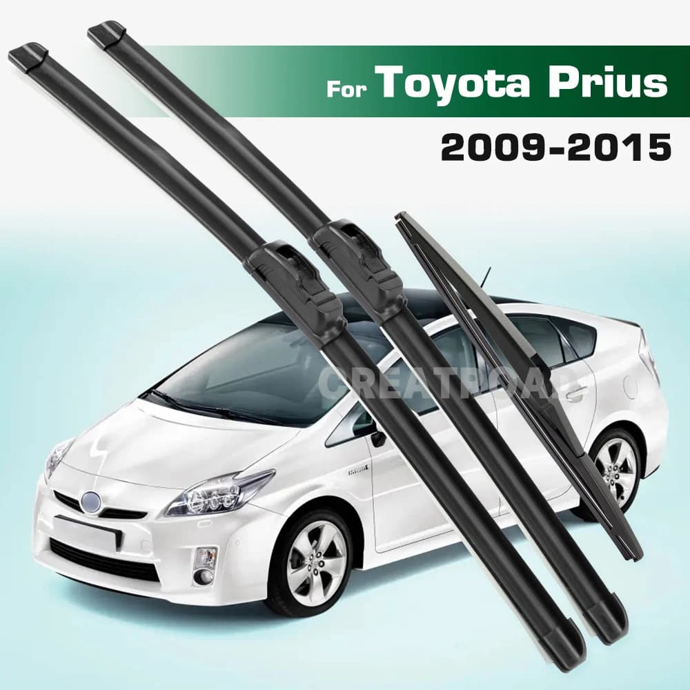 GREATROAD Wiper LHD & RHD Set di spazzole tergicristallo anteriori e posteriori per Toyota Prius 2009 - 2015 spazzole per parabrezza parabrezza