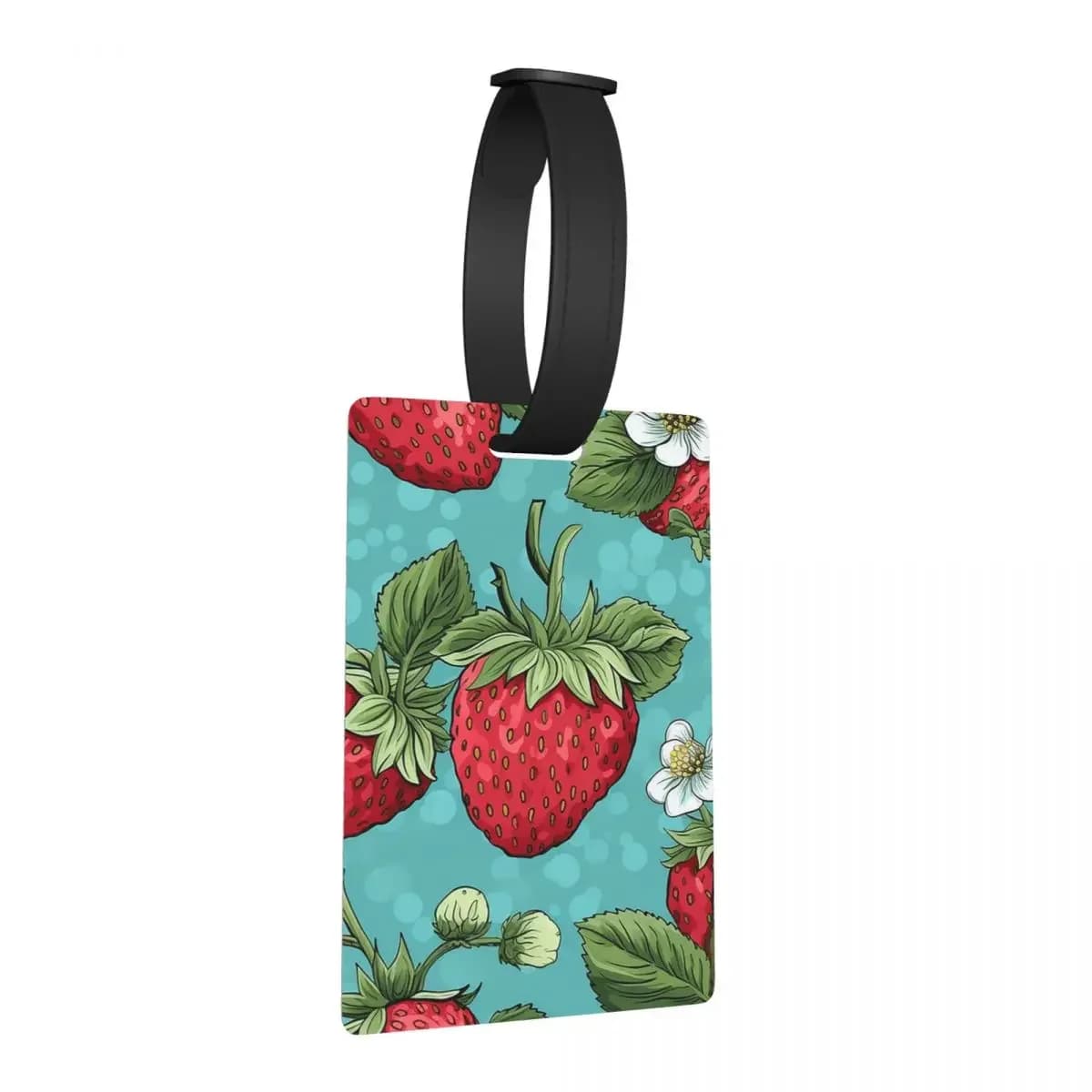 Bellissime etichette per bagagli con motivo a fragola altamente stilizzate, etichette per bagagli, etichette per imbarco, porta etichette, nome identificativo, indirizzo