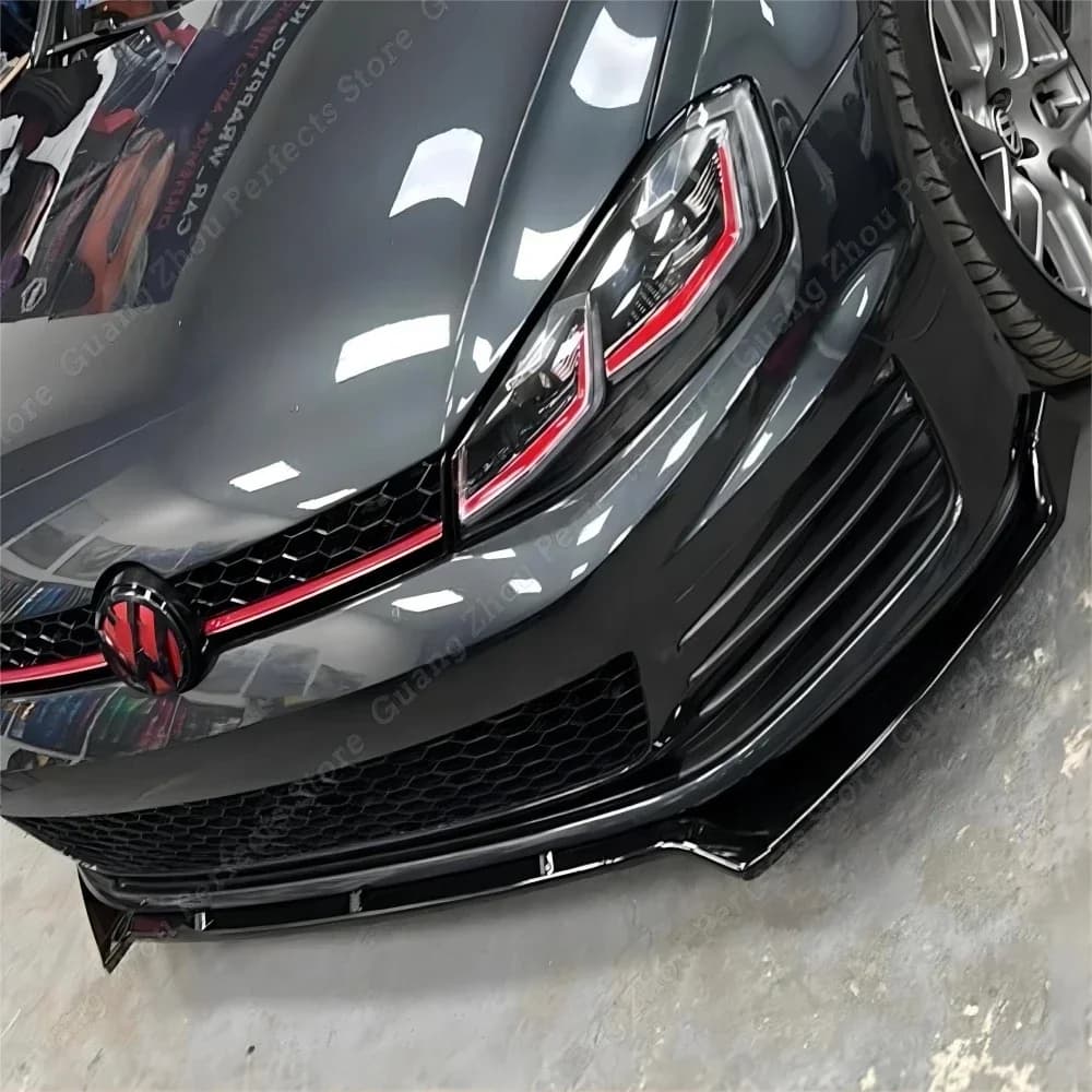 Maxton Style Gloss Nero Paraurti Anteriore Splitter Labbro Per VW Golf 7 7.5 GTI GTD R R-Line 2013-2020 Paraurti Diffusore Spoiler Guard