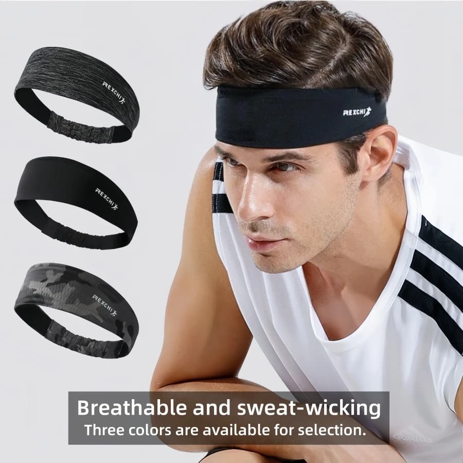Men's breathable belt in 3 pieces, suitable for running, fitness, yoga, cycling and other sports, anti-slip and anti-slip